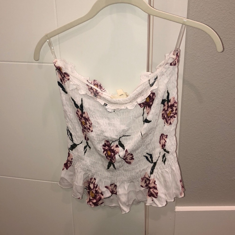 Strapless floral top
